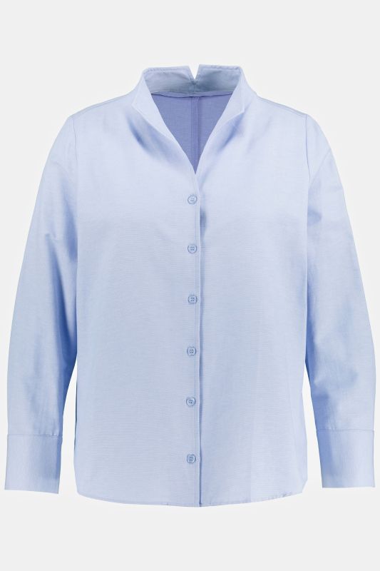 Chemise en tissu Oxford, col calice et manches longues