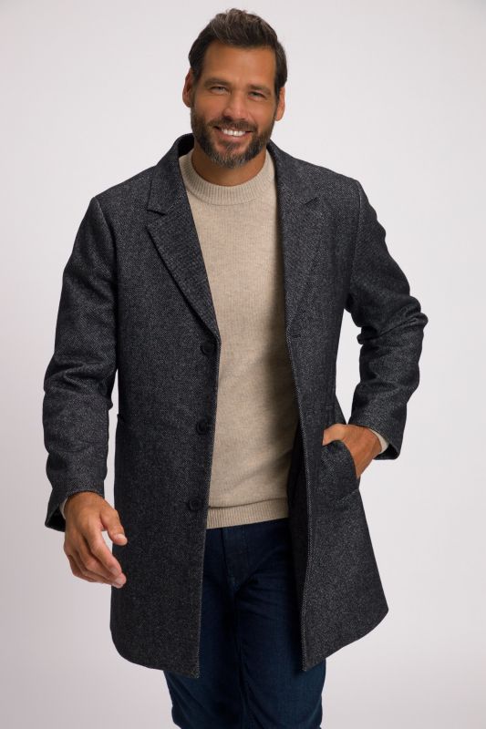 Manteau en laine mélangée, avec insert matelassé et col à revers