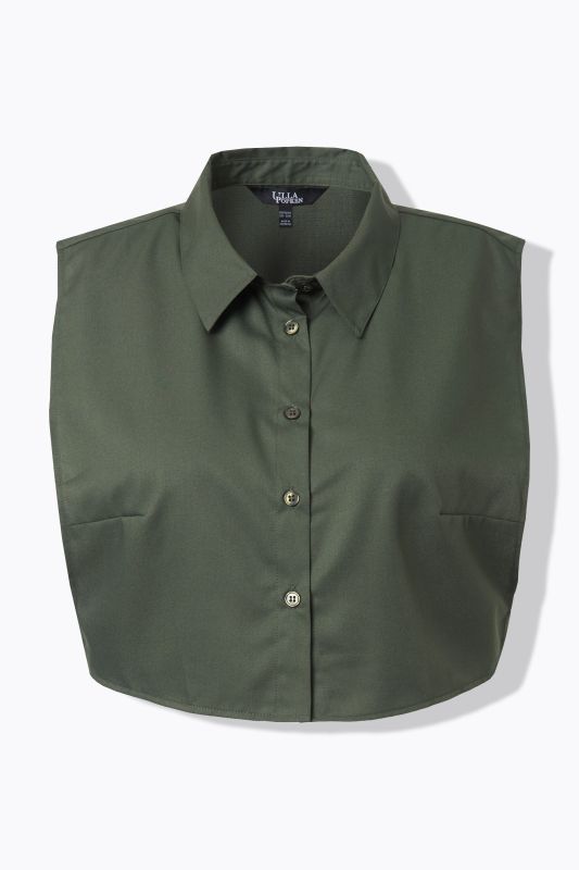 Faux col chemisier, patte de boutonnage, à porter en dessous d'un haut