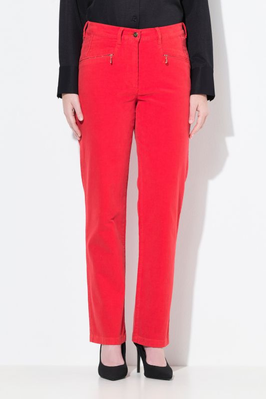 Pantalon en velours côtelé Mony, taille confortable, poches zippées