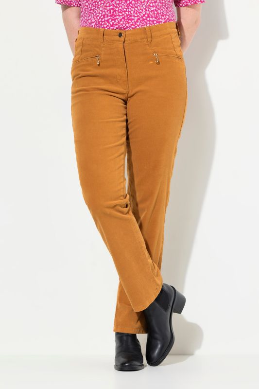 Pantalon en velours côtelé Mony, taille confortable, poches zippées