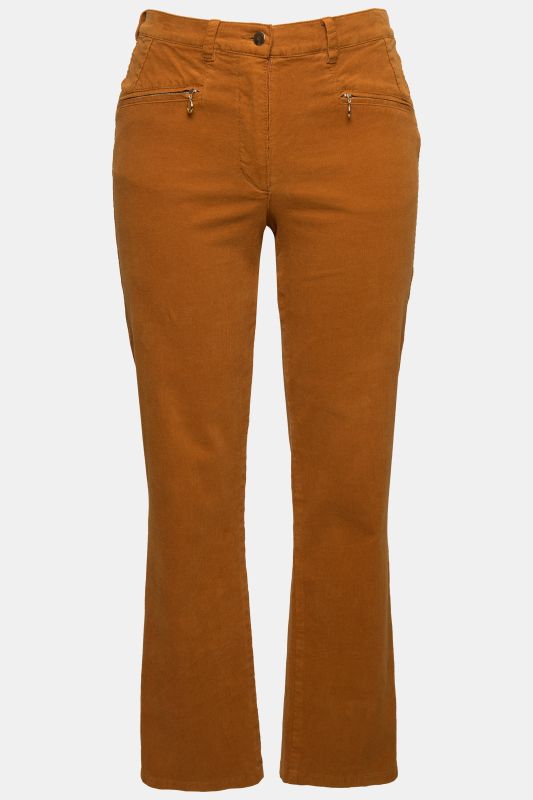 Pantalon en velours côtelé Mony, taille confortable, poches zippées