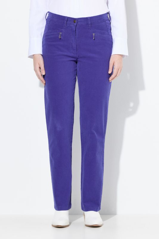 Pantalon en velours côtelé Mony, taille confortable, poches zippées