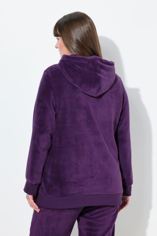 Veste homewear, peluche, capuche, poches kangourou