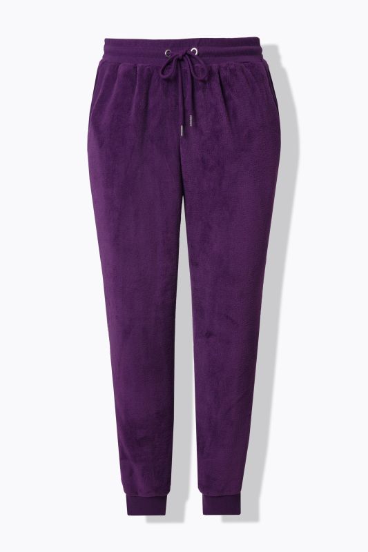 Pantalon homewear, peluche, ceinture élastique, cordon