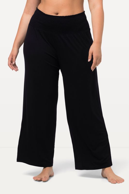 Pantalon Marlene. Jambe large et taille élastique