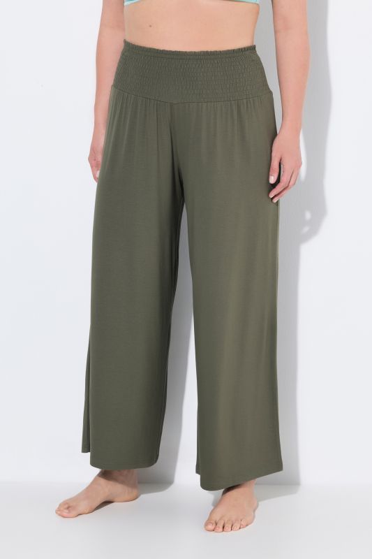 Pantalon Marlene. Jambe large et taille élastique