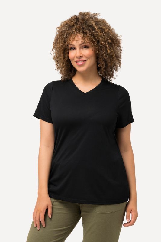 T-shirt technique antibactérien, décolleté en V et manches courtes
