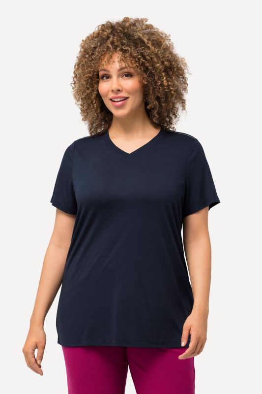 T-shirt technique antibactérien, décolleté en V et manches courtes