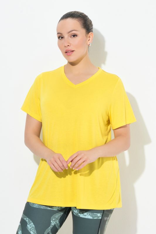 T-shirt technique antibactérien, décolleté en V et manches courtes