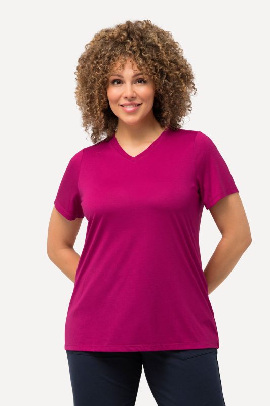 T-shirt technique antibactérien, décolleté en V et manches courtes