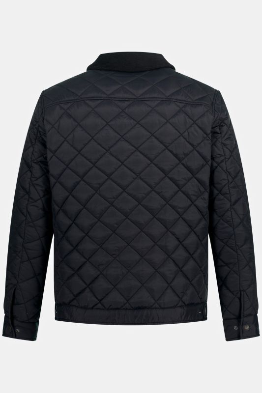 Blouson matelassé, col en velours côtelé et fermeture à glissière