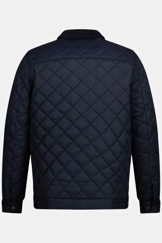 Blouson matelassé, col en velours côtelé et fermeture à glissière