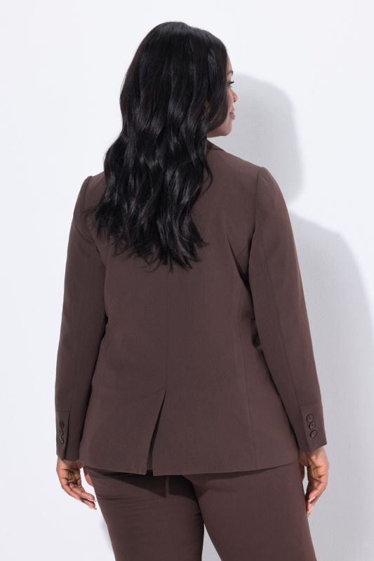 Blazer en acétate, col à revers et fermeture 1 bouton