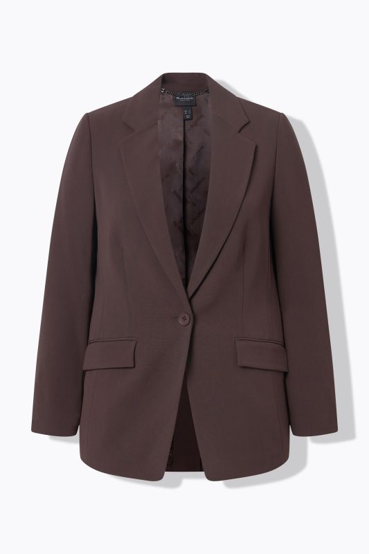 Blazer en acétate, col à revers et fermeture 1 bouton