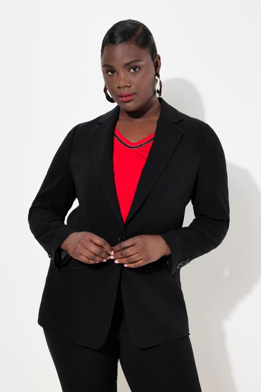 Blazer en acétate, col à revers et fermeture 1 bouton