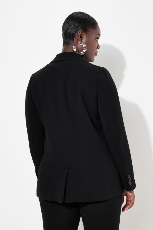 Blazer en acétate, col à revers et fermeture 1 bouton