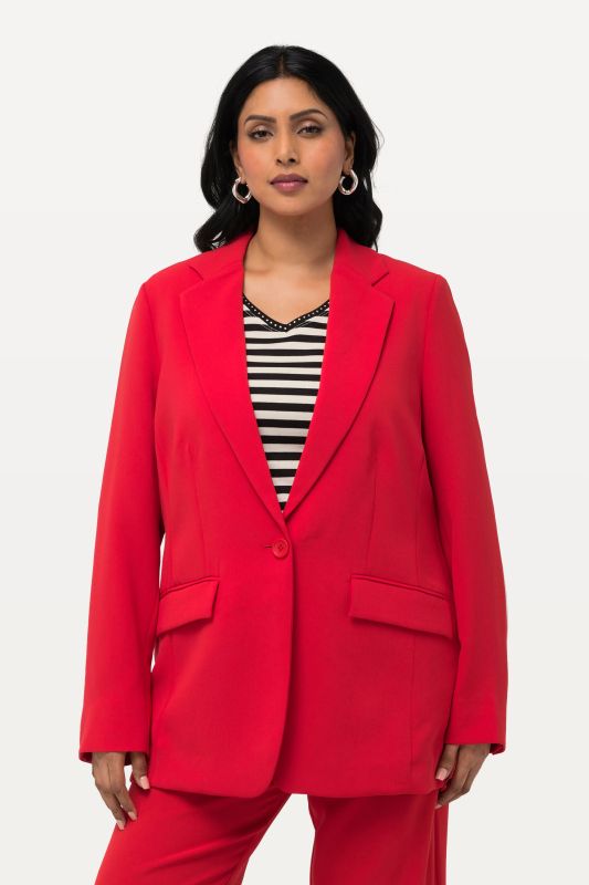Blazer en acétate, col à revers et fermeture 1 bouton