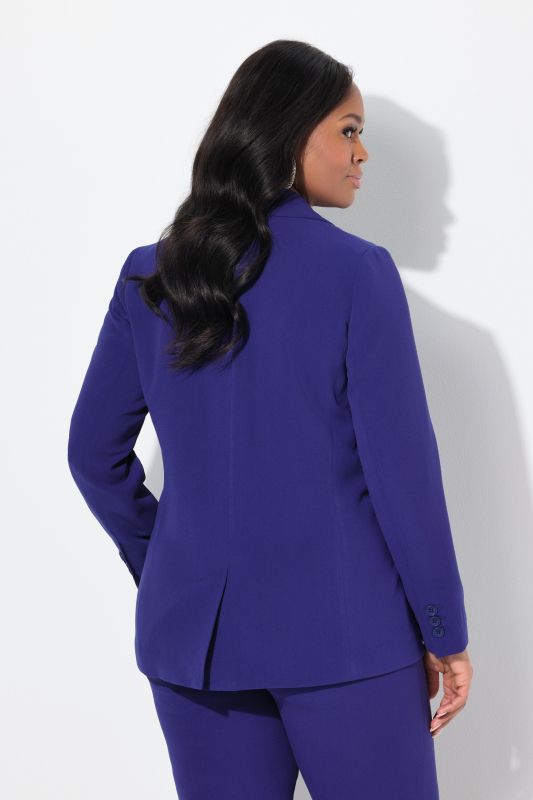 Blazer en acétate, col à revers et fermeture 1 bouton