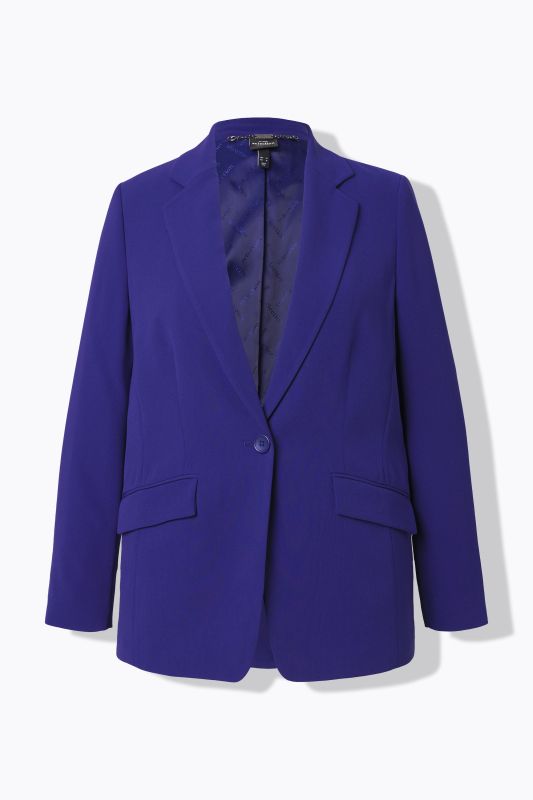 Blazer en acétate, col à revers et fermeture 1 bouton