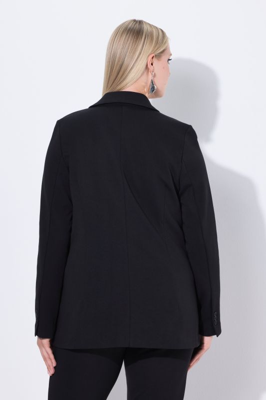 Blazer en jersey stretch, point de Rome. Col à revers, coupe évasée