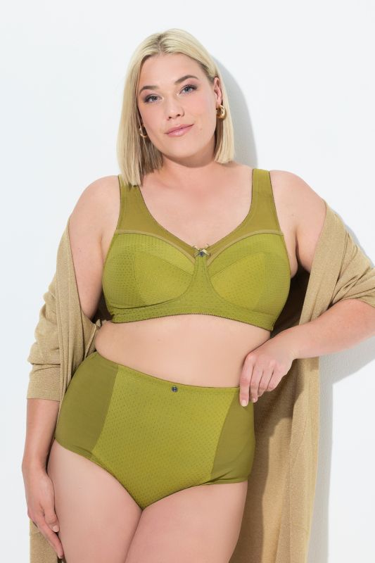 Culotte gainante, taille haute, empiècement jacquard