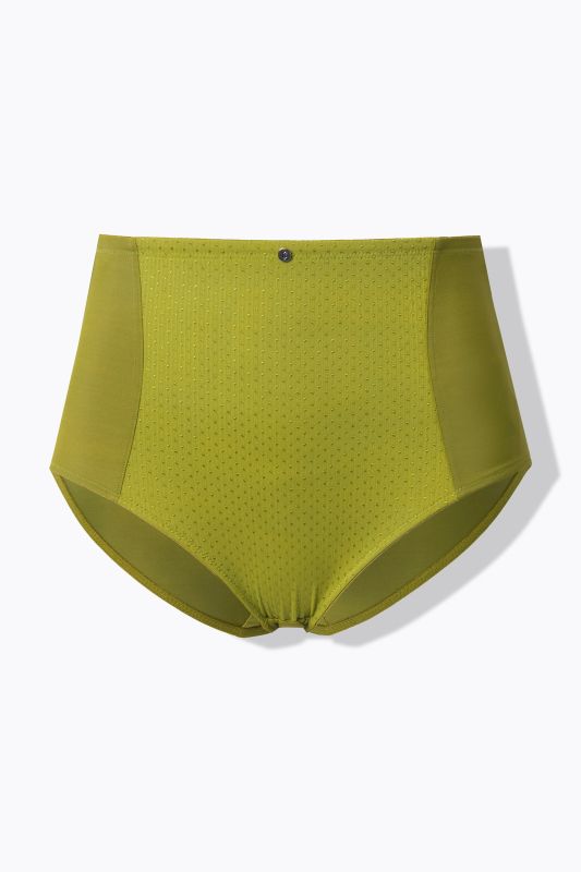Culotte gainante, taille haute, empiècement jacquard