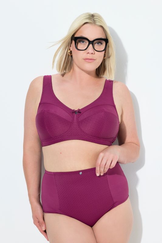 Culotte gainante, taille haute, empiècement jacquard