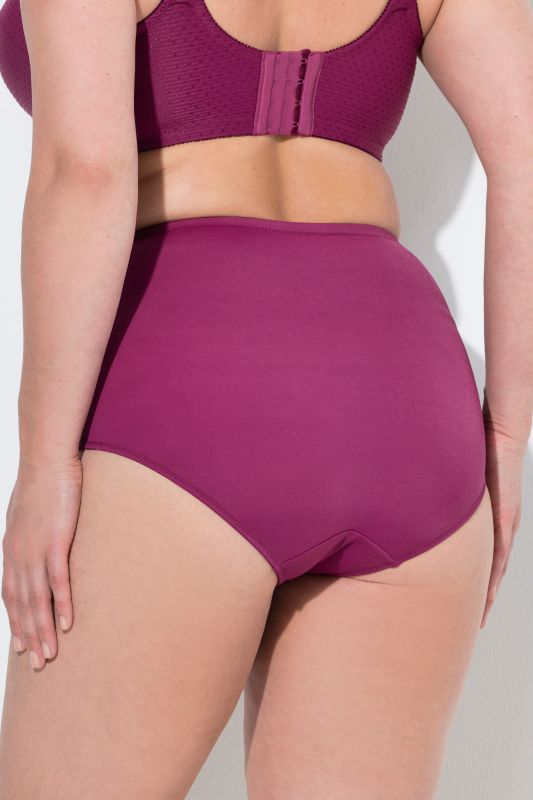 Culotte gainante, taille haute, empiècement jacquard