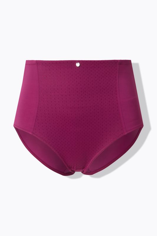 Culotte gainante, taille haute, empiècement jacquard