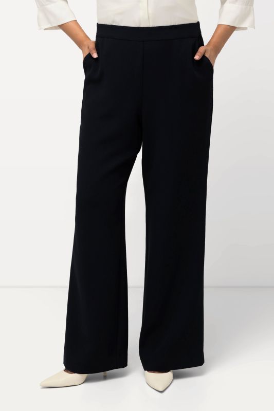 Pantalon de tailleur à jambe droite et large, taille élastique