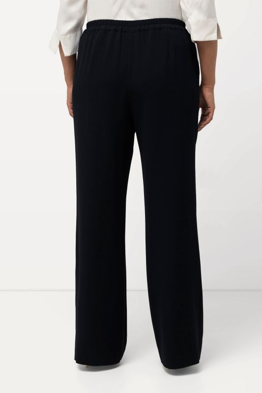 Pantalon de tailleur à jambe droite et large, taille élastique