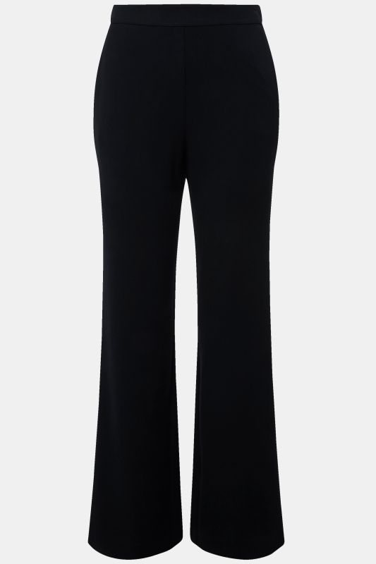 Pantalon de tailleur à jambe droite et large, taille élastique