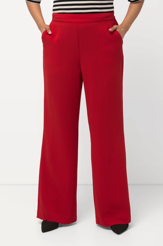 Pantalon de tailleur à jambe droite et large, taille élastique