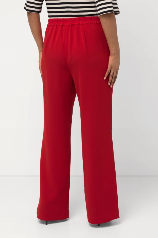 Pantalon de tailleur à jambe droite et large, taille élastique