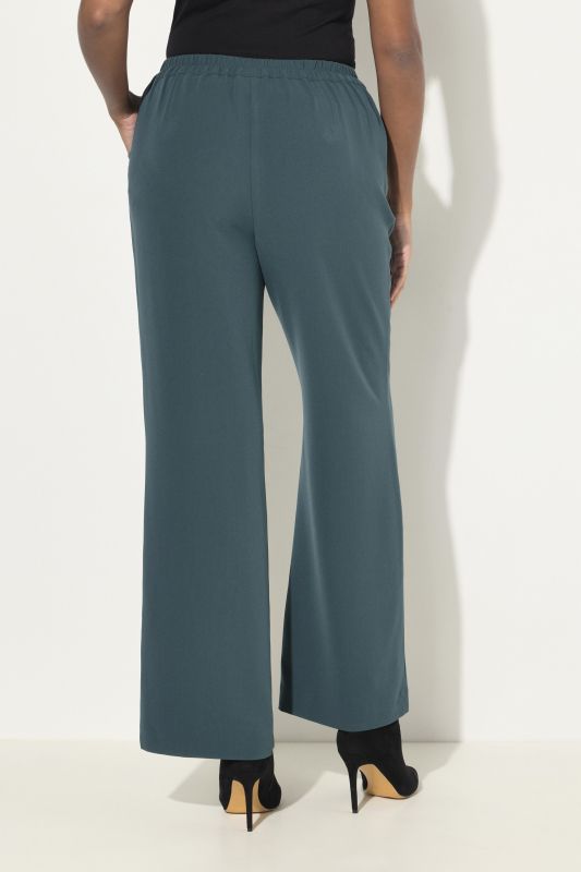 Pantalon de tailleur à jambe droite et large, taille élastique