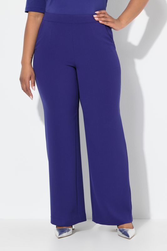 Pantalon de tailleur à jambe droite et large, taille élastique