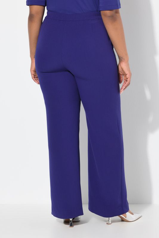 Pantalon de tailleur à jambe droite et large, taille élastique