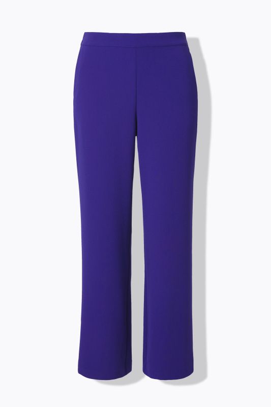 Pantalon de tailleur à jambe droite et large, taille élastique