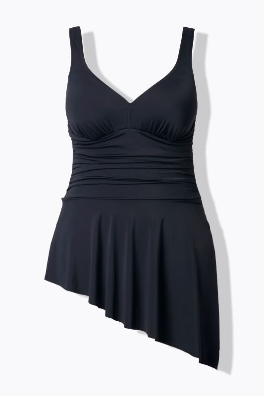 Robe de bain avec drapé, bonnets souples et maillot de bain intégré