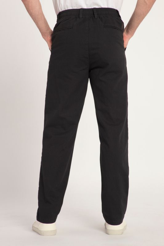 Pantalon aspect lin. Taille élastique. Coupe décontractée.