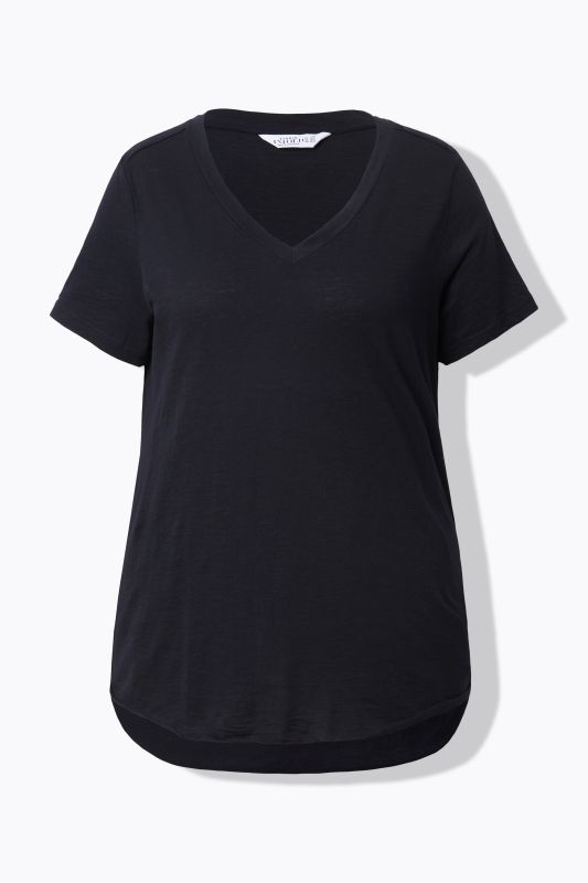 T-shirt à manches courtes et encolure V. Coupe Wide Classic Fit