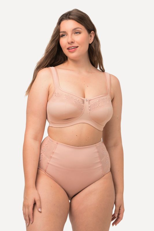 Soutien-gorge de maintien, sans armatures, avec broderies - bonnet C-D