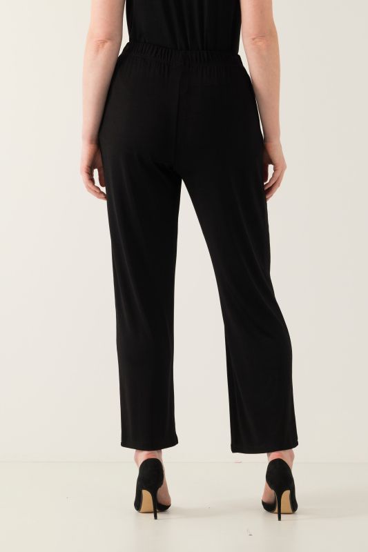 Pantalon en tissu fluide, jambe large et taille élastique
