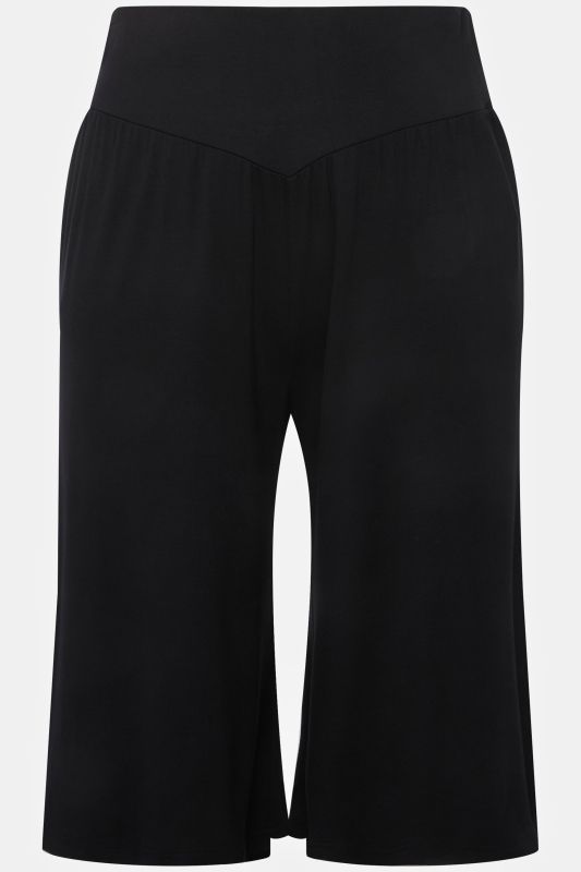 Bermuda jambe droite et large, taille élastique