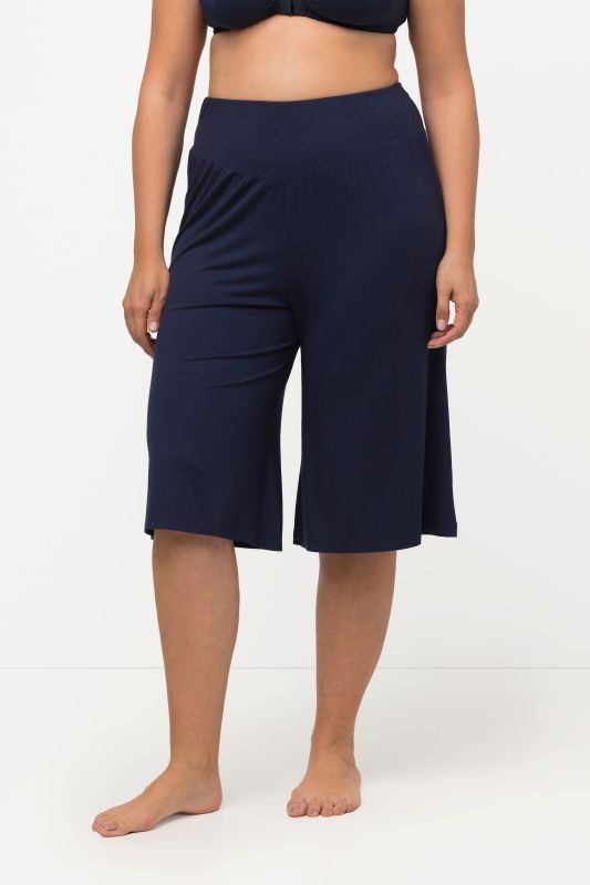 Bermuda jambe droite et large, taille élastique