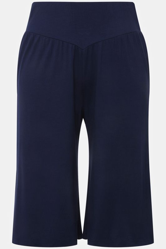 Bermuda jambe droite et large, taille élastique