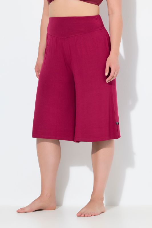 Bermuda jambe droite et large, taille élastique