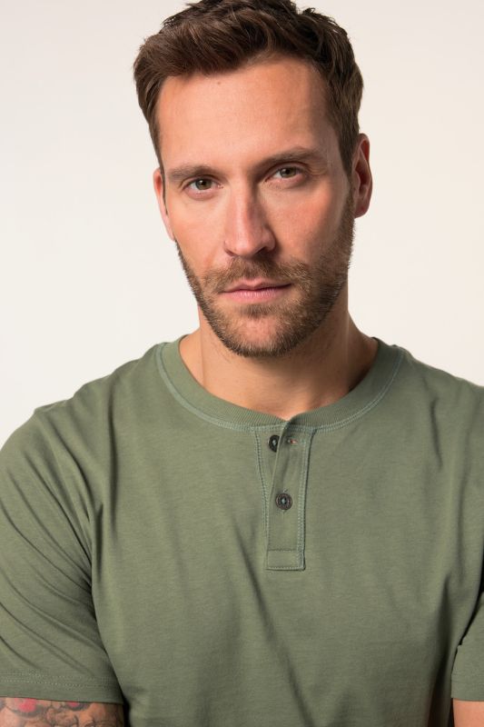 T-shirt Henley JP 1880, ventre confort, manches courtes et col rond - jusqu'au 8 XL