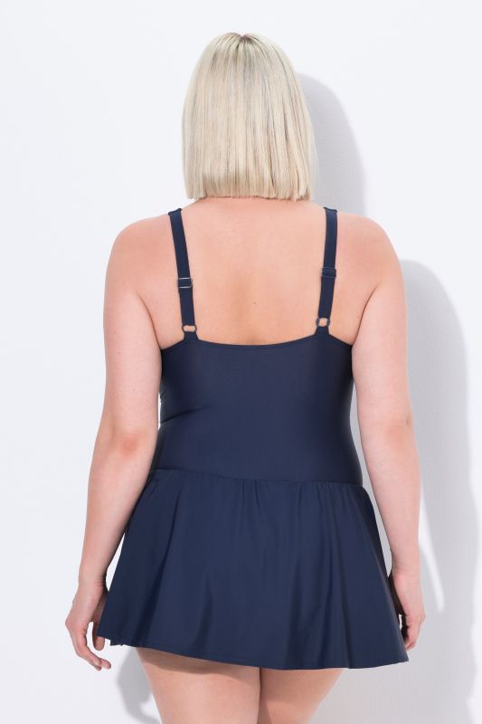 Robe de bain avec fronces, bonnets souples et armatures, matière recyclée